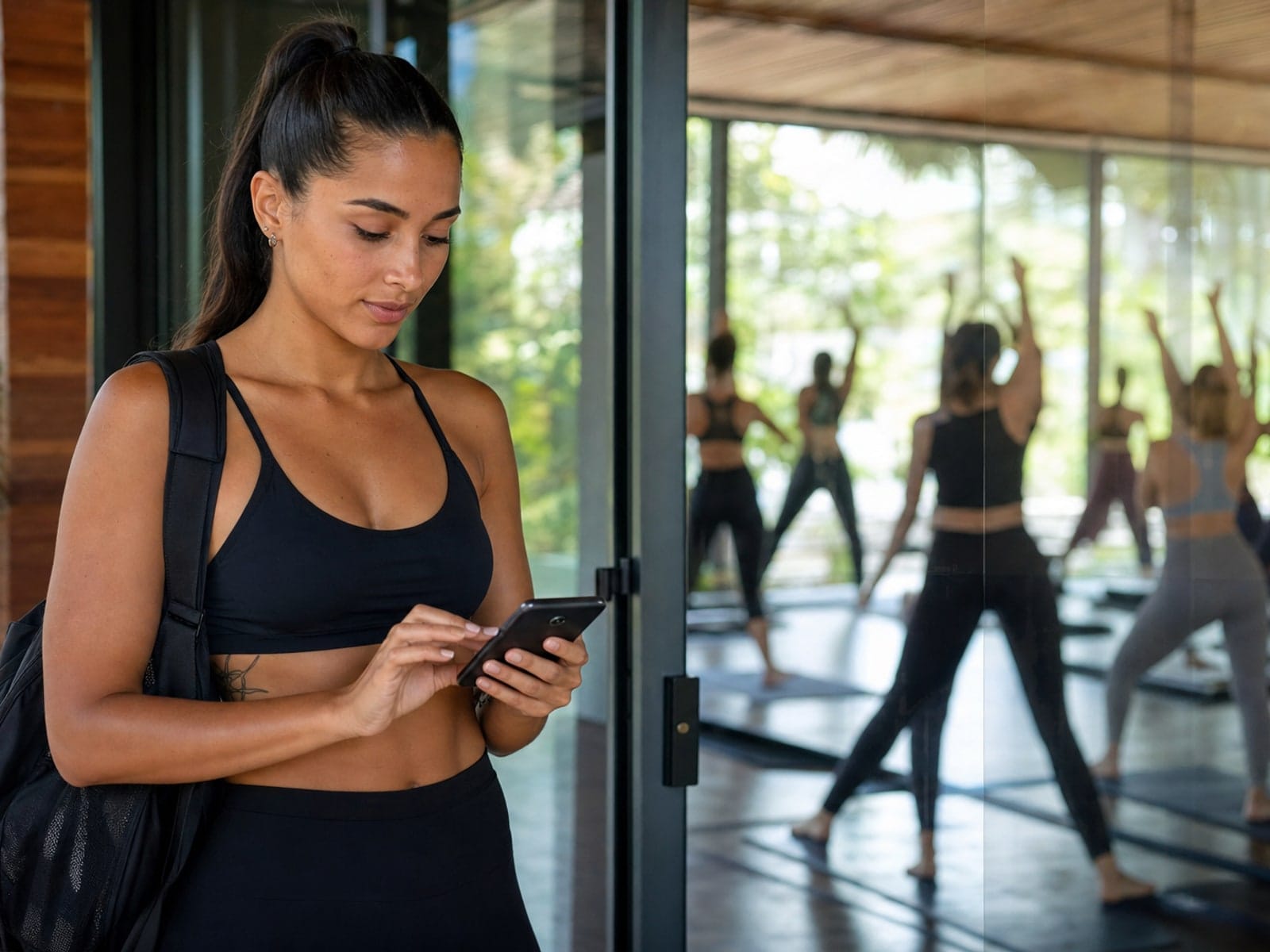 Aluno reservando turma e consultando plano no app Admin Fit