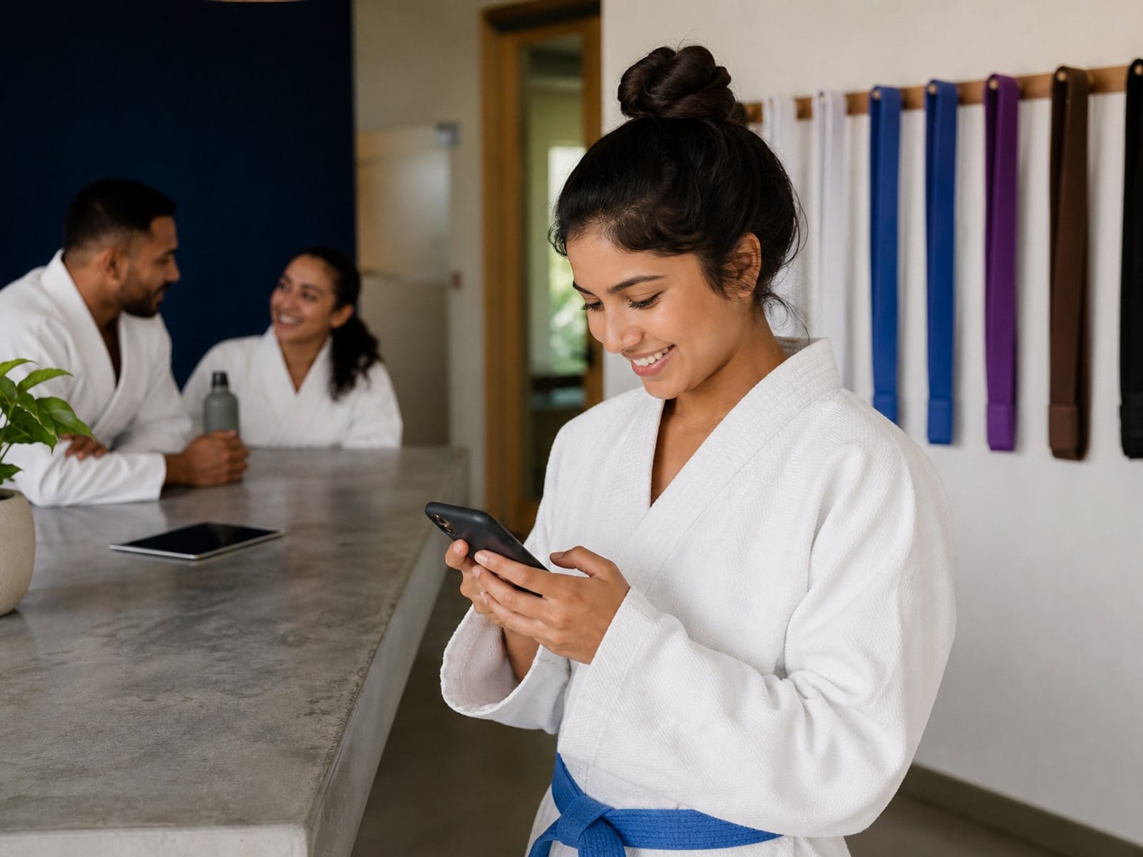 Aluno reservando aula de artes marciais pelo app